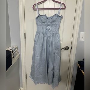 HOUSE OF CB 'Jaime' Soft Blue Broderie Anglais Midi SunDress NWOT
